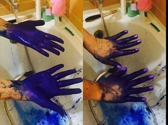 ਹੱਥ ਨੀਲੇ ਹੋ ਗਏ।