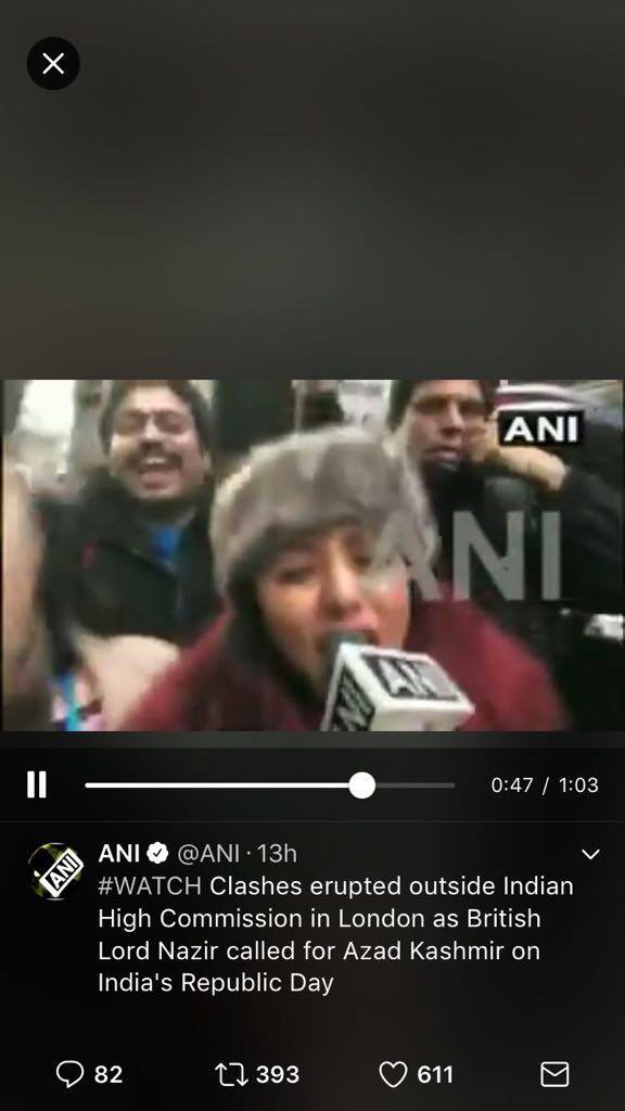 ਲੰਡਨ ਵਿੱਚ ਤੈਨਾਤ ਭਾਰਤੀ ਹਾਈ ਕਮਿਸ਼ਨ ਨੇ ਇਸ ਪ੍ਰਦਰਸ਼ਨ ਨੂੰ 'ਇੱਕ ਬਦਨਾਮ ਨੇਤਾ' ਦੀ ਬੇਸਬਰ ਕੋਸ਼ਿਸ਼ ਕਰਾਰ ਦਿੱਤਾ।