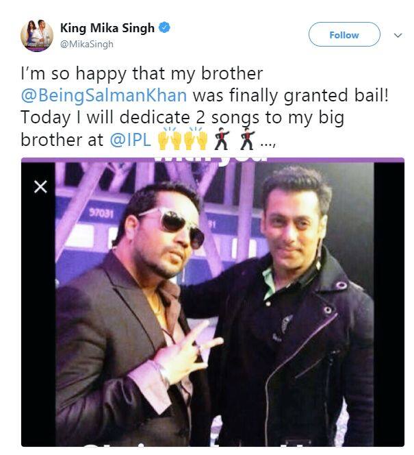 MIKA SINGH WELCOME TO SALMAN ਸਲਮਾਨ ਦੀ ਰਿਹਾਈ 'ਤੇ ਮੀਕਾ ਨੇ ਇੰਜ ਪ੍ਰਗਟਾਈ ਖੁਸ਼ੀ