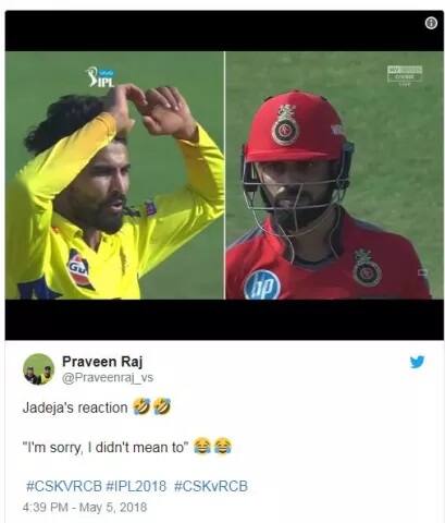 ਇੱਕ ਯੂਜ਼ਰ ਨੇ ਮਜ਼ੇਦਾਰ ਟਵੀਟ ਕੀਤਾ, ‘ਕੋਹਲੀ ਲਈ ਜਡੇਜਾ ਦਾ ਰੀਐਕਸ਼ਨ-ਸੌਰੀ, ਮੇਰਾ ਅਜਿਹਾ ਕਰਨ ਦਾ ਕੋਈ ਇਰਾਦਾ ਨਹੀਂ ਸੀ।’