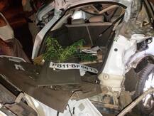 ਦੁਰਘਟਨਾਗ੍ਰਸਤ ਹੋਏ ਟਰੱਕਾਂ \'ਚ ਵੱਜੀ ਤੇਜ਼ ਰਫ਼ਤਾਰ Audi ਦੀਆਂ ਦਰਨਾਕ ਤਸਵੀਰਾਂ, ਥਾਣੇਦਾਰ ਦੀ ਮੌਤ