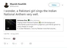 ਪਾਕਿਸਤਾਨੀ ਮੁਟਿਆਰ ਨੇ ਗਾਇਆ ‘ਜਨ ਗਣ ਮਨ’, ਟਵਿੱਟਰ ’ਤੇ ਕਹਿਰ