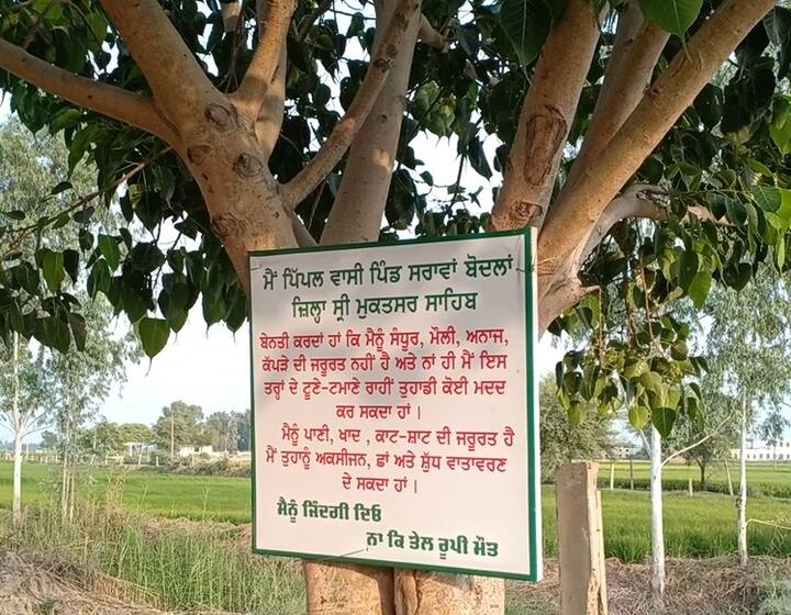 ਚੰਡੀਗੜ੍ਹ: ਪਿਛਲੇ ਕੁਝ ਦਿਨਾਂ ਤੋ ਸ਼ੋਸ਼ਲ ਮੀਡੀਆ ’ਤੇ ਵਿੱਕੀ ਗੌਂਡਰ ਦੇ ਪਿੰਡ ਸਰਾਵਾ ਬੋਦਲਾ ’ਚ ਬੱਸ ਅੱਡੇ ਦੇ ਸਾਹਮਣੇ ਲੱਗੇ ਹੋਏ ਪਿੱਪਲ ਦੇ ਦਰਖਤ ’ਤੇ ਲੱਗੇ ਹੋਏ ਇੱਕ ਫਲੈਕਸ ਬੋਰਡ ਦੀਆਂ ਤਸਵੀਰਾਂ ਵਾਇਰਲ ਹੋ ਰਹੀਆਂ ਹਨ, ਜਿਸ ਰਾਹੀਂ ਆਮ ਲੋਕਾਂ ਨੂੰ ਵਹਿਮਾਂ-ਭਰਮਾਂ ਤੋਂ ਦੂਰ ਰਹਿਣ ਦੀ ਸੇਧ ਦਿੱਤੀ ਗਈ ਹੈ।