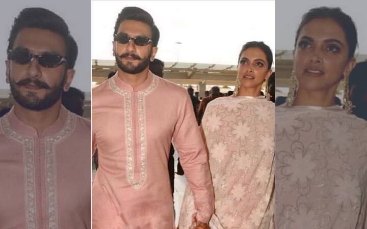 ਆਪਣੇ ਵਿਆਹ ਦੀ ਗ੍ਰੈਂਡ ਰਿਸੈਪਸ਼ਨ ਤੋਂ ਬਾਅਦ ਰਣਵੀਰ ਸਿੰਘ ਤੇ ਦੀਪਿਕਾ ਨੂੰ ਬੈਂਗਲੁਰੂ ਏਅਰਪੋਰਟ ‘ਤੇ ਦੇਖਿਆ ਗਿਆ। ਇਸ ਦੌਰਾਨ ਵੀ ਰਣਵੀਰ ਨੇ ਦੀਪਿਕਾ ਦਾ ਹੱਥ ਫੜਿਆ ਹੋਇਆ ਸੀ ਤੇ ਦੋਵੇਂ ਗੁਲਾਬੀ ਲਿਬਾਸ ‘ਚ ਨਜ਼ਰ ਆ ਰਹੇ ਸੀ।