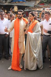 ਵਿਆਹ ਤੋਂ ਬਾਅਦ ਮੰਦਰ ਪੁੱਜੇ ‘ਦੀਪਵੀਰ’ ਨੂੰ ਵੇਖਣ ਲਈ ਲੱਗੀ ਭੀੜ