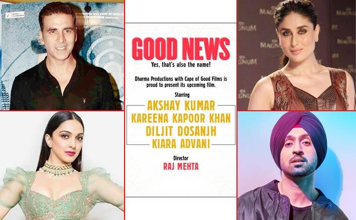 ਗੁੱਡ ਨਿਊਜ਼: ਧਰਮਾ ਪ੍ਰੋਡਕਸ਼ਨ ਦੇ ਬੈਨਰ ਹੇਠ ਬਣ ਰਹੀ ਫ਼ਿਲਮ ‘ਗੁੱਡ ਨਿਊਜ਼’ ਦੀ ਸ਼ੂਟਿੰਗ ਸ਼ੁਰੂ ਹੋ ਚੁੱਕੀ ਹੈ। ਫ਼ਿਲਮ ‘ਚ ਅਕਸ਼ੇ ਕੁਮਾਰ 9 ਸਾਲ ਬਾਅਦ ਕਰੀਨਾ ਕਪੂਰ ਖ਼ਾਨ ਨਾਲ ਸਕਰੀਨ ‘ਤੇ ਨਜ਼ਰ ਆਉਣਗੇ। ਦੋਨਾਂ ਤੋਂ ਇਲਾਵਾ ਫ਼ਿਲਮ ‘ਚ ਪੰਜਾਬੀ ਸਿੰਗਰ-ਐਕਟਰ ਦਿਲਜੀਤ ਦੋਸਾਂਝ ਵੀ ਹਨ ਤੇ ਐਕਟਰ ਕਿਆਰਾ ਅਡਵਾਨੀ ਵੀ ਫ਼ਿਲਮ ‘ਚ ਨਜ਼ਰ ਆਵੇਗੀ।