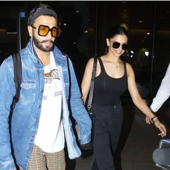 ਸ੍ਰੀਲੰਕਾ ਤੋਂ ਵਾਪਸ ਆਈ ਦੀਪਵੀਰ ਦੀ ਜੋੜੀ ਏਅਰਪੋਰਟ ਤੋਂ ਹੱਥਾਂ ‘ਚ ਹੱਥ ਪਾ ਬਾਹਰ ਨਿਕਲਦੀ ਨਜ਼ਰ ਆਈ।