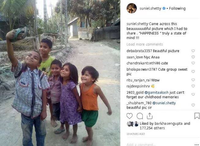 ਸੁਨੀਲ ਸ਼ੈਟੀ ਨੇ ਲਿਖਿਆ, “ਹੈੱਪੀਨੈਸ ਸਿਰਫ ਤੁਹਾਡੇ ਦਿਮਾਗ ‘ਚ ਹੈ।”