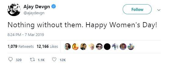  ਅੱਜ ਜਿੱਥੇ ਪੂਰੀ ਦੁਨੀਆ ਕੌਮਾਂਤਰੀ ਮਹਿਲਾ ਦਿਹਾੜਾ ਮਨਾ ਰਹੀ ਹੈ, ਉੱਥੇ ਹੀ ਬਾਲੀਵੁੱਡ ਸਟਾਰਜ਼ ਨੇ ਵੀ ਆਪਣੇ ਫੈਨਸ ਨੂੰ ਇਸ ਖਾਸ ਦਿਨ ਦੀ ਵਧਾਈ ਦਿੱਤੀ ਹੈ।