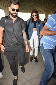 ਏਅਰਪੋਰਟ \'ਤੇ ਦਿੱਸੀ ਅਨੁਸ਼ਕਾ ਤੇ ਵਿਰਾਟ ਦਾ ਵੱਖਰਾ ਅੰਦਾਜ਼, ਵੇਖੋ ਤਸਵੀਰਾਂ