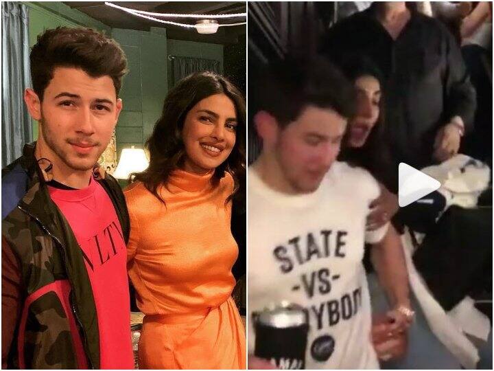 Nick Jonas saves Priyanka Chopra from falling down the stairs ਪ੍ਰਿਅੰਕਾ ਲਈ ਮੁਸੀਬਤ ਬਣੇ ਉੱਚੀ ਅੱਡੀ ਵਾਲੇ ਸੈਂਡਲ, ਵੀਡੀਓ ਵਾਇਰਲ