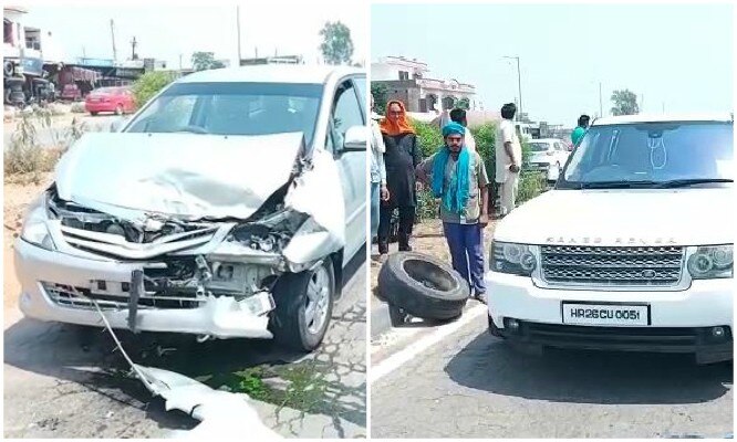 sunny deol met with an accident in batala all safe ਸੰਨੀ ਦਿਓਲ ਦਾ ਕਾਫਲਾ ਹਾਦਸੇ ਦਾ ਸ਼ਿਕਾਰ, ਪੁੱਠੇ ਪਾਸਿਓਂ ਆ ਰਹੀ ਕਾਰ ਨੇ ਠੋਕੀ ਰੇਂਜ ਰੋਵਰ