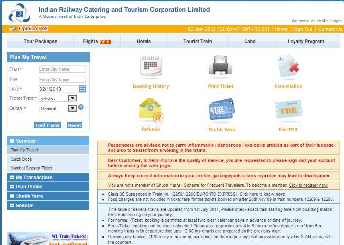 ਇਨ੍ਹਾਂ ਵਿੱਚੋਂ ਕਿਸੇ ਵੀ ਟੂਰ ਦੀ ਬੁਕਿੰਗ ਤੁਸੀਂ ਆਈਆਰਸੀਟੀਸੀ ਦੀ ਵੈੱਬ ਸਾਈਟ www.irctctourism.com ‘ਤੇ ਜਾ ਕੇ ਕਰ ਸਕਦੇ ਹੋ।