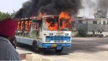 ਰੋਡਵੇਜ਼ ਬੱਸ \'ਚ ਭਿਆਨਕ ਅੱਗ, ਵੇਖੋ ਤਸਵੀਰਾਂ