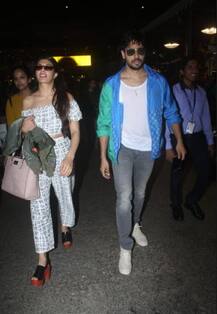 ਏਅਰਪੋਰਟ \'ਤੇ ਇਸ ਅੰਦਾਜ਼ \'ਚ ਸਿਧਾਰਥ ਤੇ ਜੈਕਲੀਨ, ਕੈਮਰੇ \'ਚ ਕੈਦ 