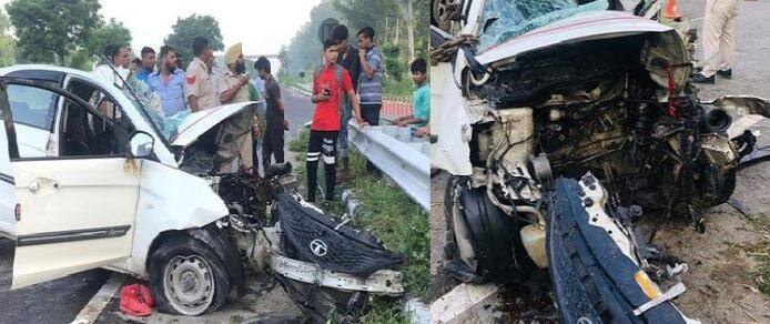 Three killed in accident near Karnal ਦਿੱਲੀ ਏਅਰਪੋਰਟ 'ਤੇ ਰਿਸ਼ਤੇਦਾਰ ਛੱਡ ਪੰਜਾਬ ਪਰਤ ਰਹੀ ਕਾਰ ਹਾਦਸਾਗ੍ਰਸਤ, ਤਿੰਨ ਮੌਤਾਂ