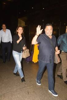 ਕੈਂਸਰ \'ਤੇ ਜਿੱਤ ਪਾ ਵਤਨ ਪਰਤੇ ਰਿਸ਼ੀ ਕਪੂਰ, ਵੇਖੋ ਏਅਰਪੋਰਟ ਦੀਆਂ ਤਸਵੀਰਾਂ