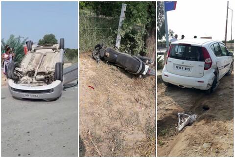 ਦੋ ਕਾਰਾਂ ਤੇ ਇੱਕ ਮੋਟਰਸਾਈਕਲ ਦੀ ਜ਼ਬਰਦਸਤ ਟੱਕਰ, ਪਤੀ-ਪਤਨੀ ਦੀ ਮੌਤ ਦੋ ਕਾਰਾਂ ਤੇ ਇੱਕ ਮੋਟਰਸਾਈਕਲ ਦੀ ਜ਼ਬਰਦਸਤ ਟੱਕਰ, ਪਤੀ-ਪਤਨੀ ਦੀ ਮੌਤ