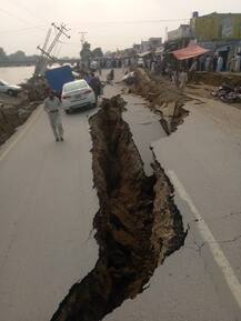 ਭੂਚਾਲ ਨੇ ਮਚਾਈ ਤਬਾਹੀ, ਸੜਕਾਂ \'ਚ ਵੱਡੇ ਪਾੜ, ਦਿਲ ਦਹਿਲਾਉਣ ਵਾਲੀਆਂ ਤਸਵੀਰਾਂ