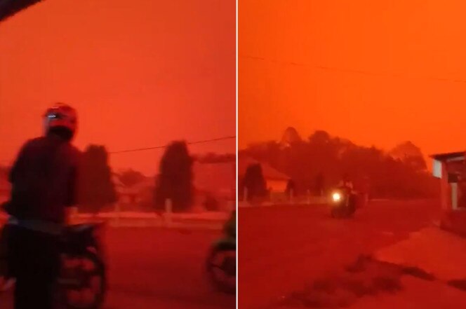 Indonesia's sky turned blood red, here's why ਖੂਨ ਵਾਂਗ ਲਾਲੋ-ਲਾਲ ਹੋਇਆ ਅਸਮਾਨ, ਸੋਸ਼ਲ ਮੀਡੀਆ ‘ਤੇ ਵਾਈਰਲ