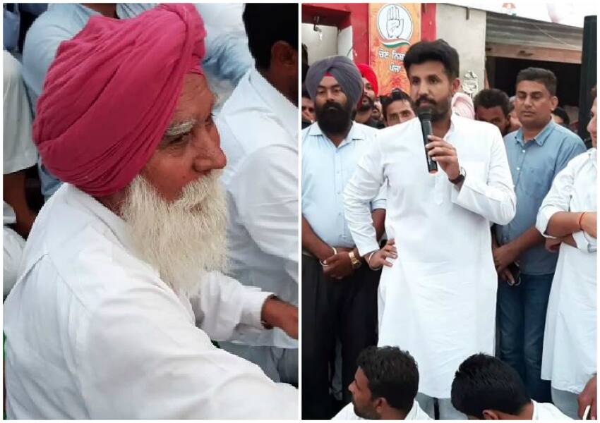 Raja warring collides with old man during election promotion, threatens case ਰਾਜਾ ਵੜਿੰਗ ਨੂੰ ਟੱਕਰਿਆ ਬਾਬਾ, ਕੇਸ ਦੀ ਧਮਕੀ