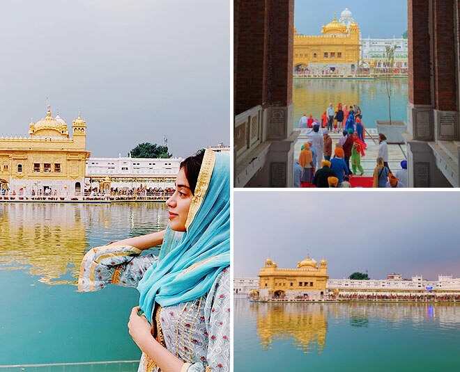 janhvi kapoor visit golden temple amritsar before dostana 2 shooting start 'ਦੋਸਤਾਨਾ-2' ਦੀ ਸ਼ੂਟਿੰਗ ਲਈ ਜਾਨ੍ਹਵੀ ਪਹੁੰਚੀ ਅੰਮ੍ਰਿਤਸਰ, ਦਰਬਾਰ ਸਾਹਿਬ 'ਚ ਹੋਈ ਨਤਮਸਤਕ