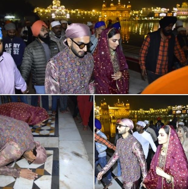 deepika padukone and ranveer singh visit golden temple their first wedding anniversary ਰਣਵੀਰ-ਦੀਪਿਕਾ ਨੇ ਹਰਿਮੰਦਰ ਸਾਹਿਬ ਵਿਖੇ ਮੱਥਾ ਟੇਕ ਕੀਤਾ ਰੱਬ ਦਾ ਸ਼ੁਕਰਾਨਾ