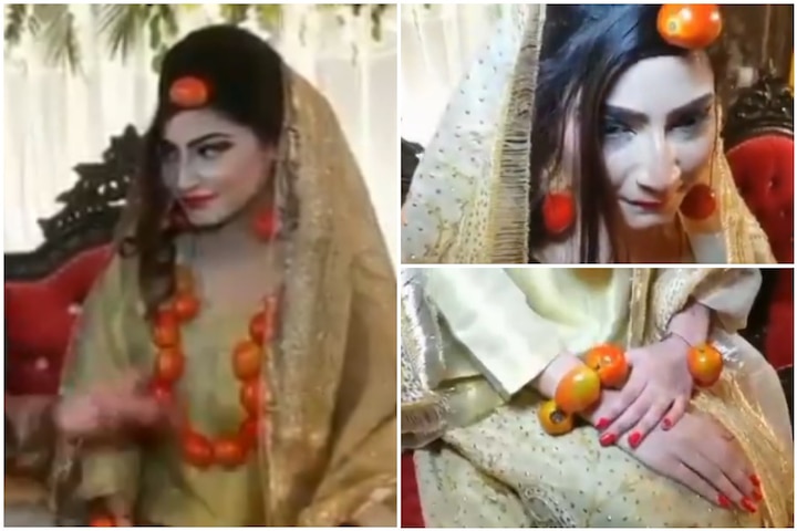 The richest woman in Pakistan: Bride ditches gold jewellery for tomatoes 'ਸਭ ਤੋਂ ਅਮੀਰ' ਲਾੜੀ ਨੇ ਪਹਿਨੇ ਟਮਾਟਰ ਦੇ ਗਹਿਣੇ, ਇੰਟਰਵਿਊ ਵਾਇਰਲ