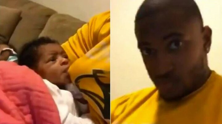 man breastfeeds baby in viral video ਅੰਤਰਾਸ਼ਟਰੀ ਮਰਦ ਦਿਹਾੜੇ 'ਤੇ ਬੰਦੇ ਦਾ ਕਾਰਨਾਮਾ, ਹੁਣ ਵੀਡੀਓ ਵਾਇਰਲ