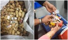 ਹਵਾਈ ਅੱਡੇ 'ਤੇ ਮੁੰਗਫਲੀ ਅਤੇ ਮੀਟ 'ਚੋਂ ਮਿਲੀ 45 ਲੱਖ ਰੁਪਏ ਦੀ ਵਿਦੇਸ਼ੀ ਕਰੰਸੀ, ਦੇਖੋ ਵੀਡੀਓ