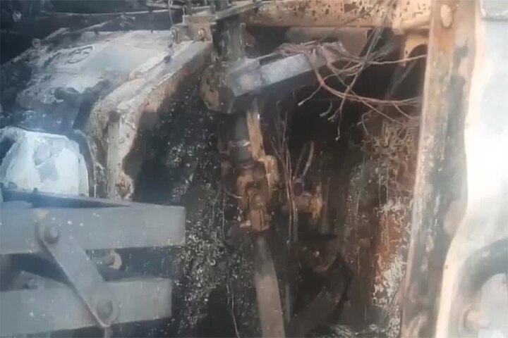 Fire Broke Out In Truck in Khanna ਫਲਾਂ ਨਾਲ ਭਰੇ ਟਰੱਕ ਨੂੰ ਲੱਗੀ ਭਿਆਨਕ ਅੱਗ, ਟਰੱਕ 'ਚ ਮੌਜੂਦ ਸੀ 3 ਲੋਕ