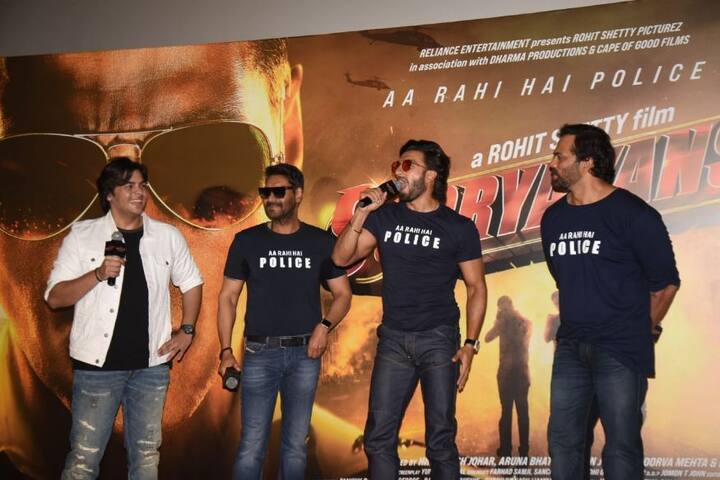 ਰੋਹਿਤ ਸ਼ੈੱਟੀ ਦੇ ਡਾਇਰੈਕਸ਼ਨ 'ਚ ਬਣਾ ਕੌਪ ਡ੍ਰਾਮਾ ‘ਸੂਰਯਾਵੰਸ਼ੀ’ ਦਾ ਧਮਾਕੇਦਾਰ ਟ੍ਰੇਲਰ ਅੱਜ ਰਿਲੀਜ਼ ਕੀਤਾ ਗਿਆ ਹੈ। ਫ਼ਿਲਮ ਵਿਚ ਸਿਰਫ ਥੋੜੇ ਸਮੇਂ ਲਈ, ਪਰ ਅਕਸ਼ੈ ਕੁਮਾਰ ਨਾਲ 'ਸਿੰਘਮ' ਅਜੇ ਦੇਵਗਨ ਅਤੇ 'ਸਿੰਬਾ' ਰਣਵੀਰ ਸਿੰਘ ਵੀ ਨਜ਼ਰ ਆਉਣਗੇ। ਅੱਜ ਮੁੰਬਈ ਵਿੱਚ ਇੱਕ ਪ੍ਰੋਗਰਾਮ ‘ਚ ਫ਼ਿਲਮ ਦਾ ਟ੍ਰੇਲਰ ਲਾਂਚ ਕੀਤਾ ਗਿਆ।