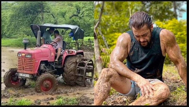 Salman Khan doing farming with tractor, video goes viral ਸਲਮਾਨ ਖਾਨ ਨੂੰ ਚੜ੍ਹਿਆ ਖੇਤੀ ਦਾ ਸ਼ੌਂਕ, ਟਰੈਕਟਰ ਨਾਲ ਕੀਤਾ ਕੱਦੂ, ਵੀਡੀਓ ਵਾਇਰਲ