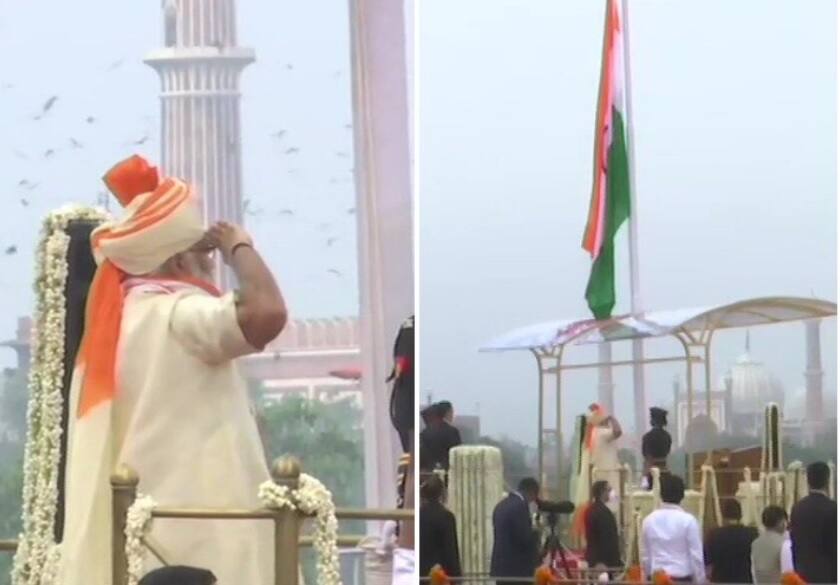 PM Narendra modi 7th time hoists tricolor on red fort new record  74ਵਾਂ ਆਜ਼ਾਦੀ ਦਿਹਾੜਾ: ਮੋਦੀ ਨੇ 7ਵੀਂ ਵਾਰ ਲਾਲ ਕਿਲ੍ਹੇ 'ਤੇ ਤਿਰੰਗਾ ਲਹਿਰਾ ਕੇ ਬਣਾਇਆ ਨਵਾਂ ਰਿਕਾਰਡ