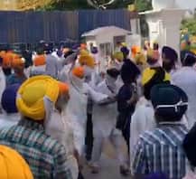 ਟਾਸਕ ਫੋਰਸ ਤੇ ਪ੍ਰਦਰਸ਼ਨ ਕਰ ਰਹੇ ਸਿੱਖ ਜਥੇਬੰਦੀਆਂ ਵਿਚਾਲੇ ਹਿੰਸਕ ਝੜਪ, ਵੇਖੋ ਤਸਵੀਰਾਂ