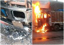 ਕਰਨਾਲ ਹਾਈਵੇਅ 'ਤੇ ਦਰਦਨਾਕ ਹਾਦਸਾ, ਟੱਰਕ ਨੂੰ ਲੱਗੀ ਅੱਗ