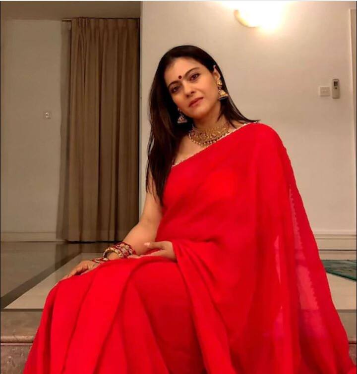 ਲਾਲ ਰੰਗ ਦੀ ਸਾੜੀ ਵਿੱਚ ਕਾਜੋਲ ਦੀ ਖੂਬਸੂਰਤ ਲੁੱਕ ਸਾਹਮਣੇ ਆਈ।