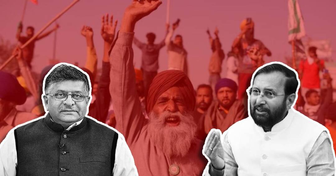 ਮੋਦੀ ਦੇ ਮੰਤਰੀਆਂ ਨੂੰ ਅਜੇ ਵੀ ਉਮੀਦ, ਰਵੀ ਪ੍ਰਸ਼ਾਦ ਤੇ ਜਾਵਡੇਕਰ ਨੇ ਫਿਰ ਕੀਤੀ ਕੋਸ਼ਿਸ਼ Modi's ministers Still has hope, Ravi Prasad and Javadekar tried again to make farmers understand the new Farm Laws ਮੋਦੀ ਦੇ ਮੰਤਰੀਆਂ ਨੂੰ ਅਜੇ ਵੀ ਉਮੀਦ, ਰਵੀ ਪ੍ਰਸ਼ਾਦ ਤੇ ਜਾਵਡੇਕਰ ਨੇ ਫਿਰ ਕੀਤੀ ਕੋਸ਼ਿਸ਼