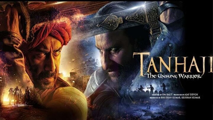 3. Tanhaji: The Unsung Warrior: ਤੀਜੇ ਸਥਾਨ 'ਤੇ ਅਜੇ ਦੇਵਗਨ ਦੀ ਤਨਹਾਜੀ: ਅਨਸੰਗ ਵਾਰੀਅਰ ਰਹੀ। ਤਾਨਾਜੀ ਨੂੰ ਲੋਕਾਂ ਨੇ ਕਾਫ਼ੀ ਪਸੰਦ ਕੀਤਾ। ਟਵਿੱਟਰ 'ਤੇ ਇਸ ਫਿਲਮ ਦੀ ਕਾਫ਼ੀ ਚਰਚਾ ਹੋਈ ਸੀ। ਫਿਲਮ ਵਿੱਚ ਅਜੈ ਦੇਵਗਨ, ਕਾਜੋਲ, ਸੈਫ ਅਲੀ ਖ਼ਾਨ ਅਤੇ ਸ਼ਰਦ ਕੇਲਕਰ ਨੇ ਅਭਿਨੈ ਕੀਤਾ ਸੀ। ਫਿਲਮ ਸ਼ਿਵਾਜੀ ਦੇ ਸੱਜੇ ਹੱਥ ਤਾਨਾਜੀ ਦੀ ਕਹਾਣੀ ਹੈ। ਫਿਲਮ ਵਿਚ ਸੈਫ ਅਲੀ ਖ਼ਾਨ ਨੇ ਨੈਗਟਿਵ ਭੂਮਿਕਾ ਨਿਭਾਈ। ਇਸ ਫਿਲਮ ਦੀ ਪ੍ਰਮੋਸ਼ਨ ਦੌਰਾਨ ਸੈਫ ਨੇ 'ਭਾਰਤ' ਬਾਰੇ ਵਿਵਾਦਪੂਰਨ ਬਿਆਨ ਦਿੱਤਾ ਸੀ। ਇਸ ਤੋਂ ਬਾਅਦ ਸੈਫ ਨੂੰ ਕਾਫੀ ਟ੍ਰੋਲ ਕੀਤਾ ਗਿਆ। 2020 ਵਿਚ ਫਿਲਮ ਬਾਕਸ ਆਫਿਸ 'ਤੇ ਚੰਗਾ ਪ੍ਰਦਰਸ਼ਨ ਕੀਤਾ ਸੀ।
