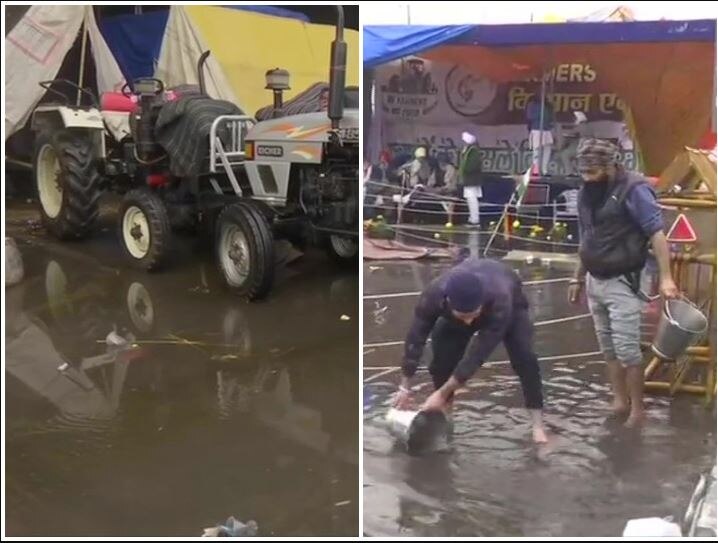 Rains in Delhi, rain water enters in tents of farmers, farmers say rain is not a big deal for us ... ਦਿੱਲੀ 'ਚ ਬਾਰਸ਼ ਨਾਲ ਧਰਨਿਆਂ ਵਾਲੀਆਂ ਥਾਵਾਂ 'ਤੇ ਭਰਿਆ ਪਾਣੀ, ਕਿਸਾਨ ਬੋਲੇ ਮੀਂਹ ਸਾਡੇ ਲਈ ਕੋਈ ਵੱਡੀ ਗੱਲ ਨਹੀਂ...