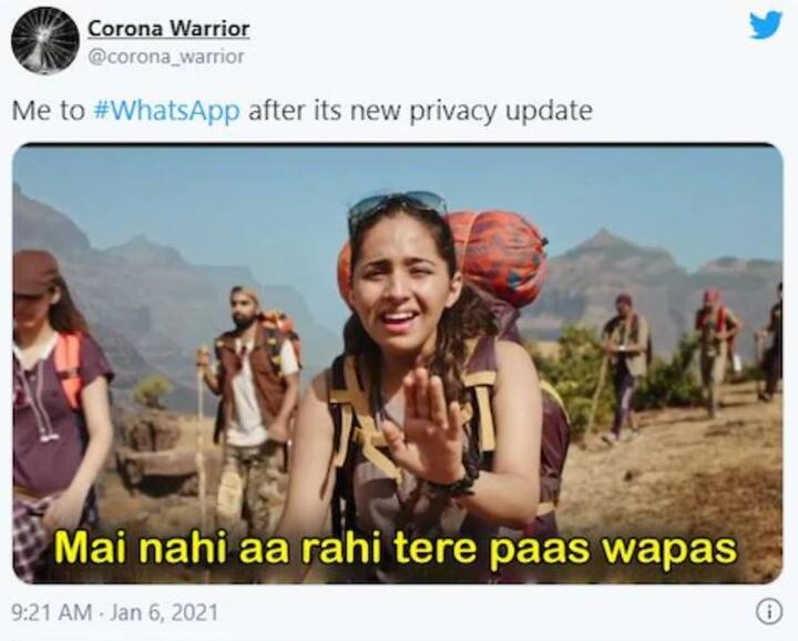ਇੱਕ ਯੂਜ਼ਰ ਨੇ ਵ੍ਹੱਟਸਐਪ 'ਤੇ ਮੀਮ ਸ਼ੇਅਰ ਕੀਤਾ, 