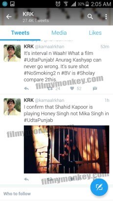 SHOCKING! A Bollywood Celebrity WATCHED LEAKED Censor Copy of 'Udta Punjab'; See his DELETED TWEET!