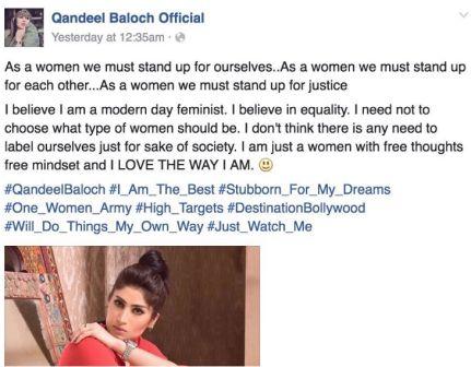 CHECK OUT: Qandeel Baloch's LAST emotional FB POSTS before DEATH