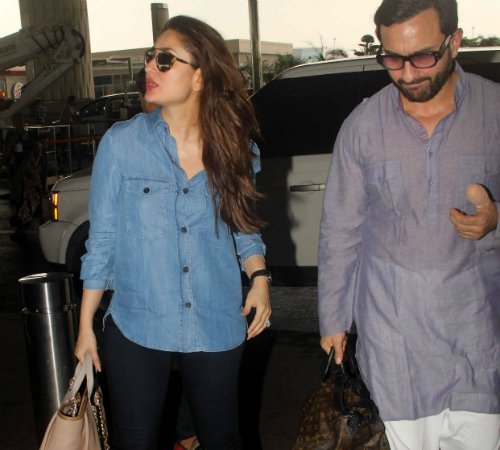 SEE PICS: Kareena Kapoor Khan flaunts her BABY BUMP in a 'Kala Chashma' at Mumbai airport as hubby Saif carries her handbag!