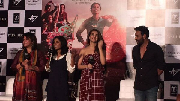 WATCH: Here's how Ajay Devgn reacted when asked about KRK-Shivaay-ADHM controversy at 'Parched' trailer launch!