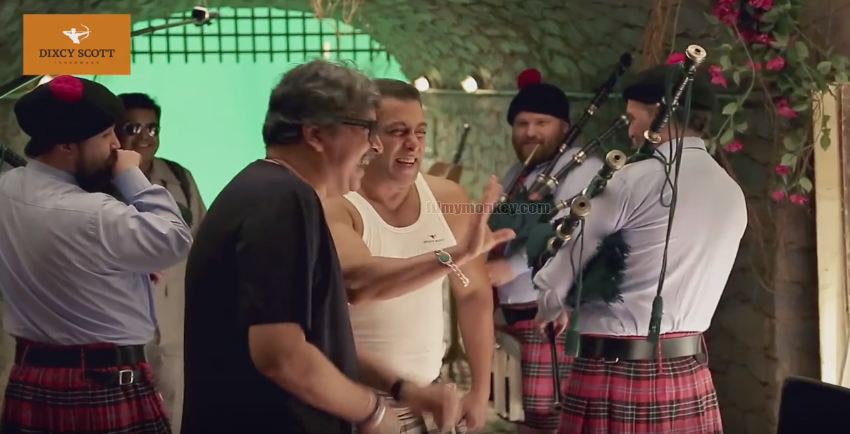 HILARIOUS! Lungi clad Salman Khan POKES fun at SRK's 'lungi dance' during Commercial shoot; WATCH Super Fun VIDEO!