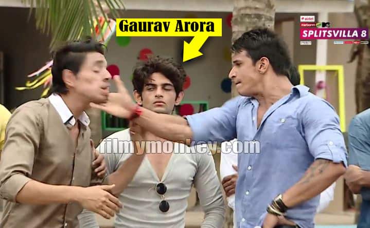 Gaurav Arora watches as Prince Narula slaps co contestant Shivam on 'Splitsvilla 9