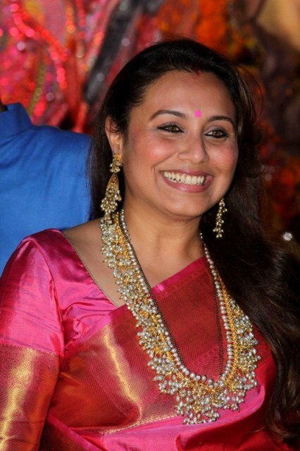 SEE PICS: Rani Mukerji's FIRST PUBLIC appearance post baby Adira's birth at Durga Puja pandal; Actress looked GORGEOUS in a PINK sari!