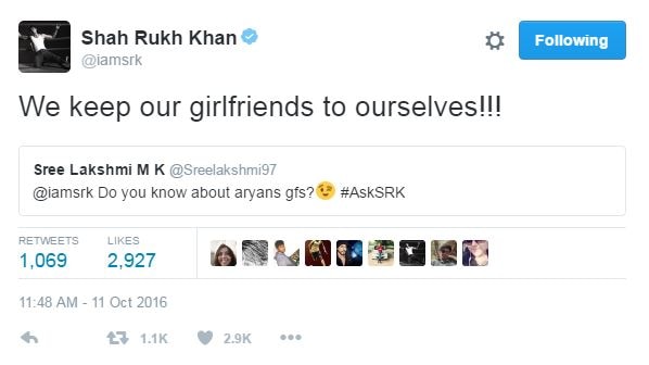 Here's how Shah Rukh Khan REACTED when asked about his son Aryan’s ‘many girlfriends’ !