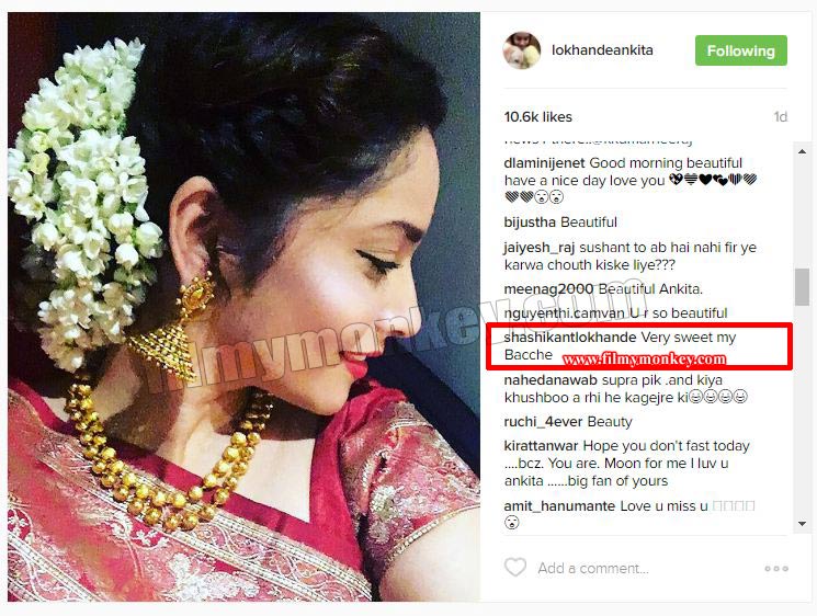 Ankita's Dad Shashikant reacts to her Karwa Chauth post